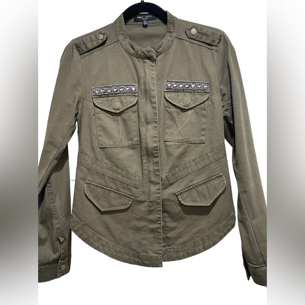Romeo and Juliet couture Beaded Embellished Military Style jacket Size Small - Picture 2 of 6